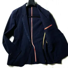 PAUL SMITH★18SS★名作★清涼シアサッカー ギンガムチェック ストレッチ レイヤード切替ラペル テーラードジャケット 黒紺 S ポールスミス