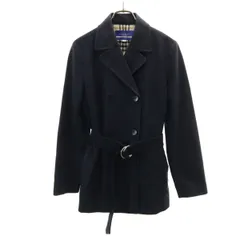 BURBERRY LONDON BLUE LABEL バーバリー ロンドン ブルーレーベル ショート トレンチコート 40 ネイビー 三陽商会 レディース 古着