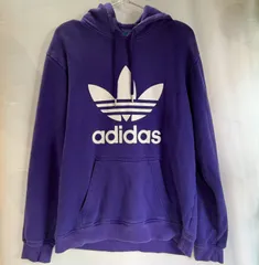 adidas originals トレフォイルロゴ パーカー 紫 M