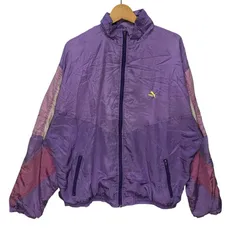 80~90's vintage 80~90年代 ヴィンテージ PUMA プーマ ナイロンジャケット レトロ ヴィンテージ ブルゾン ワンポイント刺繡 パープル ピンク