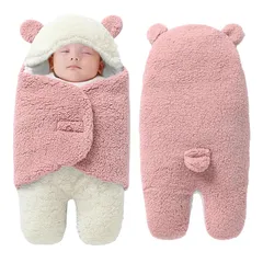 【特価セール】ベビー服 スワドル 赤ちゃんおくるみ 新生児着くるみ ベビー布団 綿寝袋 モロー反射を防ぐ 夜泣き対策 ベビーおくるみ 出産祝い 退院用 可愛い 新生児用品 ギフト 通気性 伸縮性 柔らかさ 洗える (ピンクとホワイト L)