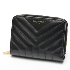 サンローラン / SAINT LAURENT　ジョアン コンパクト ウォレット / 二つ折り財布　650981　キルティング レザー　ブラック 【中古】