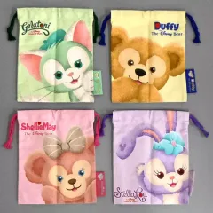 【中古】雑貨 集合 巾着4枚セット 「Duffy and Friends-ダッフィー＆フレンズ-」 東京ディズニーシー限定