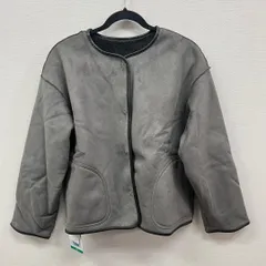 t121-34050 レミエル レディース ボア×スエード風 ノーカラージャケット XLサイズ