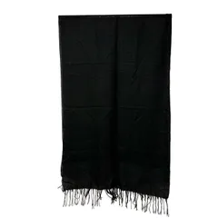  BEAMS ビームス ラメ入りストール ブラック シルバー フリンジ付 16SS 2000002104803【MN60】