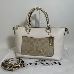 2602-221｜美品｜コーチ シグネチャー 2WAYバッグ ホワイト パイソン