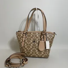2602-222｜コーチ シグネチャー 2WAYハンドバッグ ベージュ
