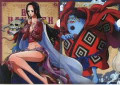 [중고] 클리어 파일 핸콕/진베에 A4 그린 클리어 파일 세트 ~ 히스토리 릴레이 ~ (2 장 세트) [이치 반 쿠지 원피스 메모리얼 로그] G 상