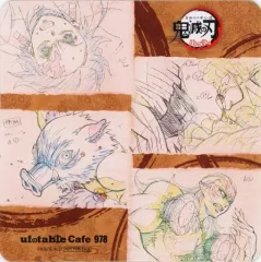 【中古】マグカップ・湯のみ 鼓屋敷編(竈門炭治郎＆我妻善逸＆嘴平伊之助＆響凱/善逸霹靂一閃) コースター 「鬼滅の刃×ufotable Cafe 竈門炭治郎 立志編 特別編集版放送記念コラボレーションカフェ」 ドリンク注文特典