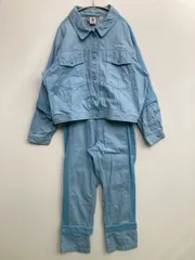 adidas アディダス セットアップ L スカイブルー コットン 無地 ブランドロゴ シングル