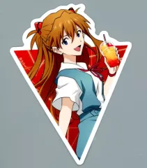 【中古】シール・ステッカー 式波・アスカ・ラングレー 描き下ろし 屋外対応ステッカー 制服Ver. 「ヱヴァンゲリヲン新劇場版」