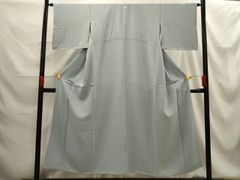 C5 美品 上質 色無地 グリシエル色 縮緬 正絹 袷 着物 しつけ糸付 K1