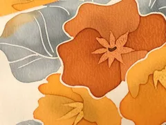 平和屋着物■上質な小紋　蔦の葉花文　正絹　逸品　CABD3794ev