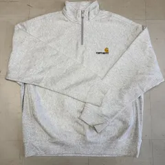 Carhartt カーハート HALF ZIP AMERICAN SCRIPT SWEAT ハーフジップスウェット   グレー size：L　【中目黒A05】