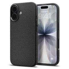 【特価商品】ストラップホール 米軍MIL規格 マット TPU ケース 耐衝撃 17 リキッド・エア iPhone (マット・ブラック) Spigen ACS09977