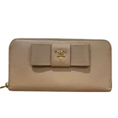♪ PRADA　プラダ　長財布 リボン サフィアーノレザー ピンクベージュ