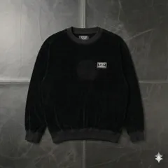 【90s00s 平成 お兄系 y2k archive】PLAYBOY VELOUR CREWNECK SWEATSHIRT BLACK プレイボーイ ベロア クルーネック スウェット 黒ブラックLサイズ