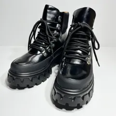 未使用 JUST ABOUT 厚底 マウンテンブーツ レースアップ ブラック EU37