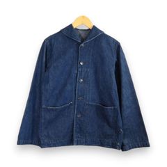 極上!30s 米海軍実物ショールカラーデニムJKT メタルボタン USNAVY 
