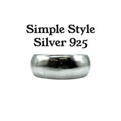【滑らかな曲線】プレーン シンプル Silver 925 刻印 90s Vintage Design Ring シルバー ヴィンテージ デザイン リング 18号 ワイド メンズ クラシック