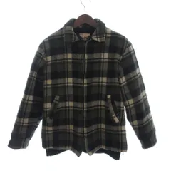 ウールリッチ WOOLRICH USA製 ブルゾン ジャケット 裏地ボア ウール チェック ジップアップ 緑 グリーン Mのサムネイル