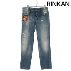 ディースクエアード パッチ付きウォッシュドデニムパンツ メンズ 44