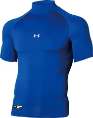 アンダーアーマー UNDER ARMOUR 野球 UAヒートギアアーマー コンプレッション ショートスリーブ モックシャツ メンズ 半袖 インナー ベースレイヤー 部活 ジム フィットネス ランニング  1358642 400 ROYAL