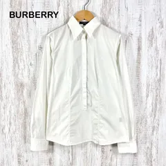 BURBERRY LONDON バーバリーロンドン ホースロゴ刺繡 比翼 プルオーバー 長袖 シャツ ホワイト