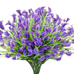 新品 Bacucine 造花 オランダカイウ 24束セット 人工 カラーリリー 枯れない花 屋外用造花 フェイクフラワー アーティシャルフラワー 人工観葉植物 造花グリーン アートフラワー 撮影 お祝い 結婚式ブーケ装飾 飾り インテリア (紫色)