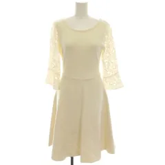 アプワイザーリッシェ Apuweiser-riche 18SS ニットワンピース ひざ丈 七分袖 レース切替 1 白 /KH