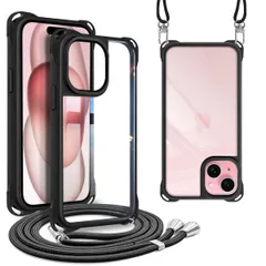 韓国 アイフォン15 ハード 首掛け 肩掛け 用の 用の 用の 斜めがけ カバー スマホケース iPhone15 ストラップ ショルダー ブラック ケース 15 iPhone