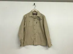 本物ショットSchott刺繍デザインワークボウリング長袖シャツメンズサーフアメカジワークミリタリーストリートスケータービジネススーツモードゴルフベージュS