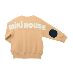 新品 [ミキハウス] WEB限定 バックロゴトレーナー スウェット 長袖 ロゴ 無地 男の子 女の子 ベビー キッズ 子供服 通園 通学 10-5624-141 80cm ベージュ