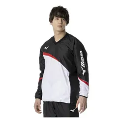 新品 テニスウエア ウィンドブレーカー シャツ 撥水 スタンダードシルエット 裏メッシュ 62MEA504 ブラック×レッド XL