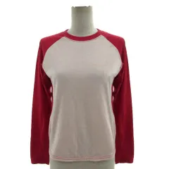 モンベル Montbell WIC.ライト ラグランロングスリーブTシャツ 1104623 丸首 ロゴ刺繍 配色 ピンク系 レッド系 赤系 S