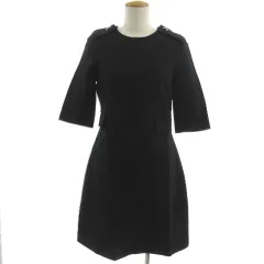 ザラウーマン ZARA WOMAN ワンピース 半袖 ミディ丈 ブラック 黒 S