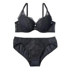 【新品】 [ピーチ・ジョン] 【WEB限定】【Aカップ 小胸 寄せ上げ ふっくらバスト 安定感 レース 可愛い フェミニン】サイドチュールレースブラジャー＆ショーツセット ブラック A75 1