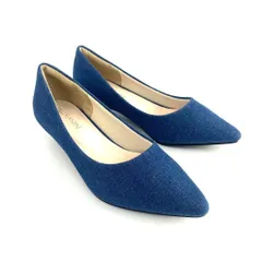 新品 3cmローヒールタイプのパンプス デニム 25cm