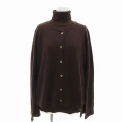 ビーシービージーマックスアズリア BCBGMAXAZRIA アンサンブルニット ノーカラーカーディガン タートルネック 長袖 M 茶 ブラウン /FT ■GY03のサムネイル