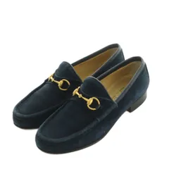 グッチ GUCCI ビットスエードローファー 5.5 22.5cm 紺 1002551 /MI ■OS