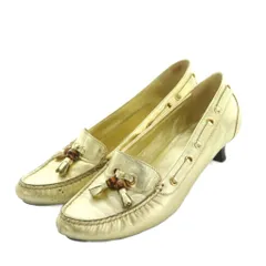 グッチ GUCCI パンプス レザー タッセル バンブー 36.5 23.5cm ゴールドカラー 177054 /MI ■OS