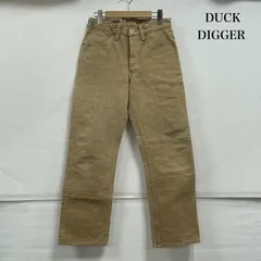 ウエアハウス DUCK DIGGER ダックディガー ダックパンツ ワーク ボタンフライ カーゴ レザー パッチ メンズ 28インチ ISItems【USED】【古着】【中古】50154242