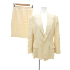 ラルフローレンコレクション Ralph Lauren COLLECTION パープルレーベル スーツ セットアップ ジャケット スカート 麻 リネン 9 イエローベージュ /IU