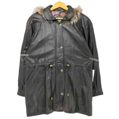 ユーズドフルギ USED古着 裏地総柄 ファー付き レザーモッズコート レディース EUR：38 