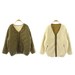 ダブルクローゼット w closet リバーシブルジャケット ジップアップ ノーカラー F カーキ アイボリー /DO ■ECB001のサムネイル