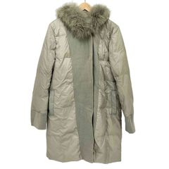 Gabardine K.T切替ダウンコート異素材デザイングレー カジュアルモード 