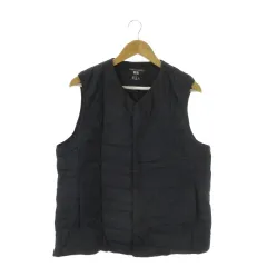ユニクロ UNIQLO WARM PADDED 中綿ベスト XL 紺 ネイビー Vネック ポケッタブル /AO3 ■ECD001