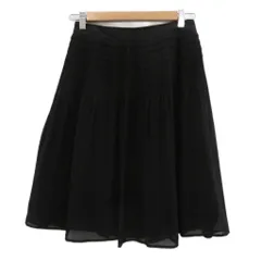 クミキョク 組曲 KUMIKYOKU フレアスカート 2 黒 ブラック 無地 プリーツ /HO41 ■ECC001