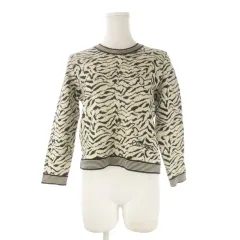 キャッスルベリー CASTLEBERRY ニット セーター 長袖 アニマル ゼブラ柄 9R 黒 ブラック /CK47 ■ECD001