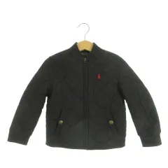 ポロ ラルフローレン POLO RALPH LAUREN ブルゾンジャケット 男の子 3/3T 100/56 黒 ブラック キルティング ロゴ刺繍 /MN27 ■ECD001